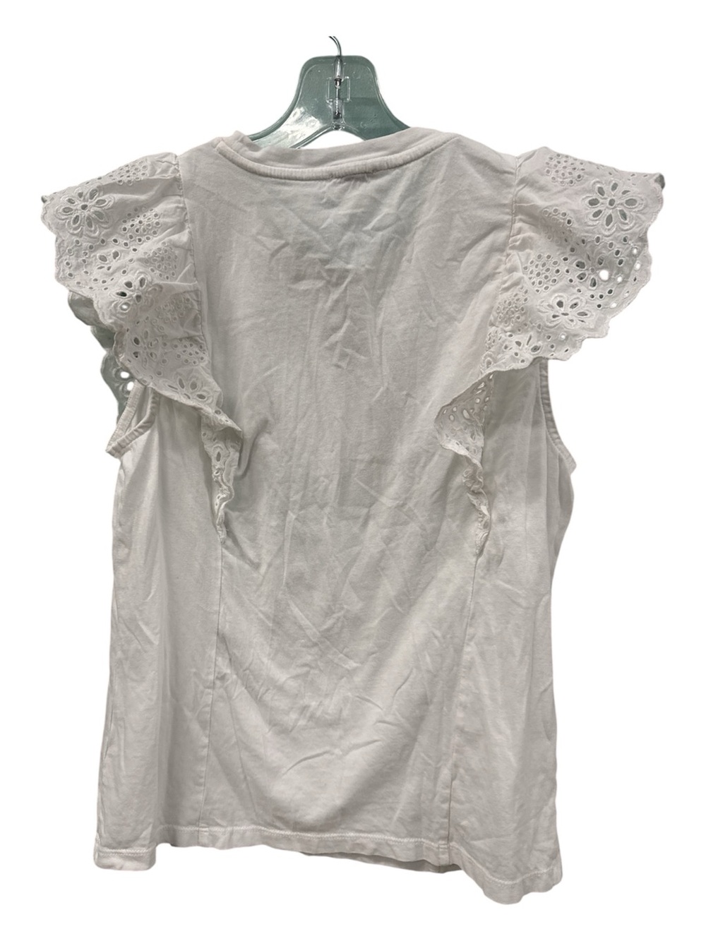 White Eyelet Ruffle Sleeve Top - Picture 2 of 3